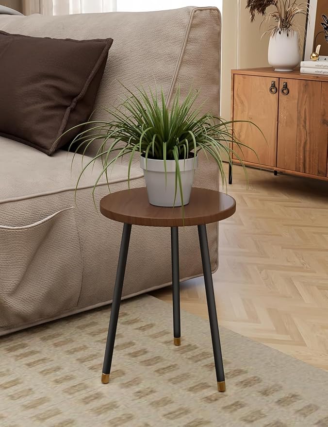 Plant Stand Indoor Outdoor: Small Plant Stand Indoor 16" Convertible Flowers Pot Holder - Small Round Side End Table Mid Century Modern Decor - Plant Table for Home Decor