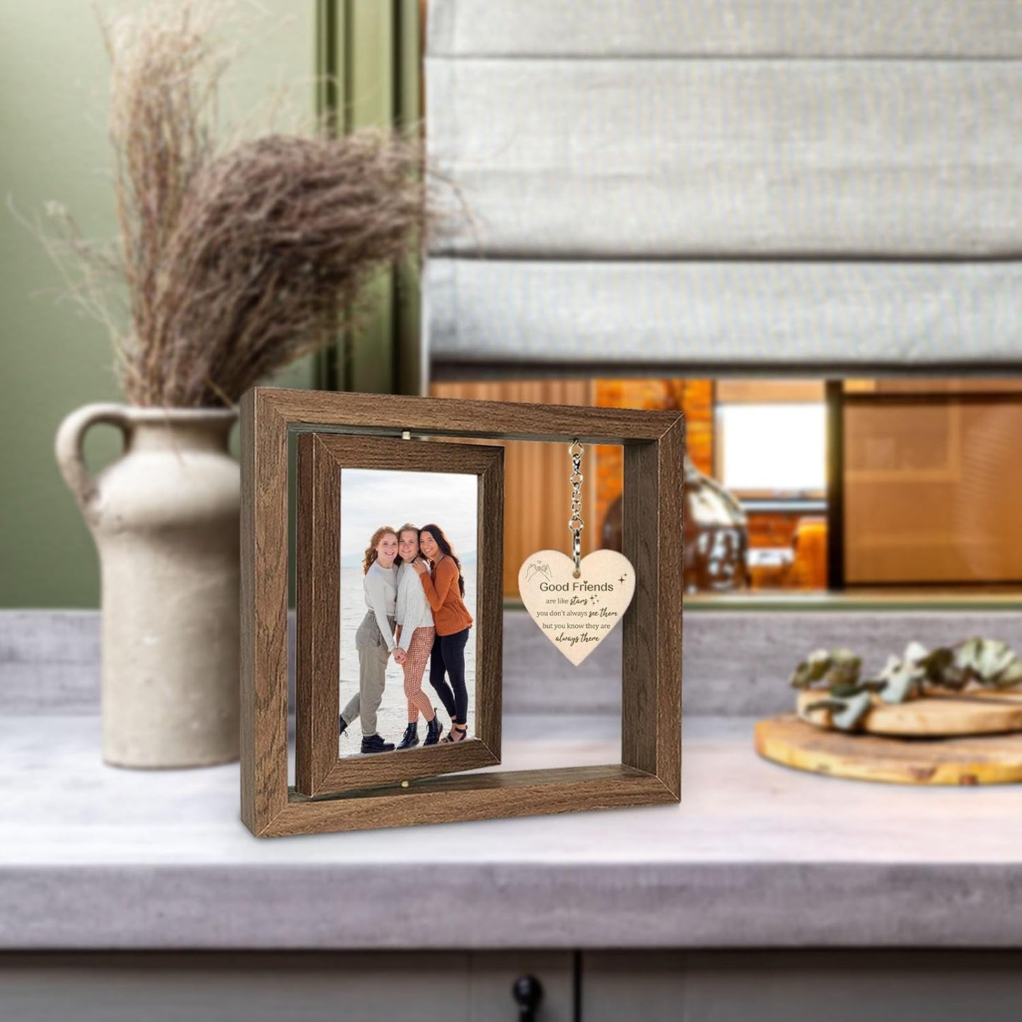 Good Friends Are Like Stars - You Don't Always See Them - But You Know They're Always There Best Friend Picture Frame Gifts for Women Besties BFF, Best Friend Birthday Going Away Gifts