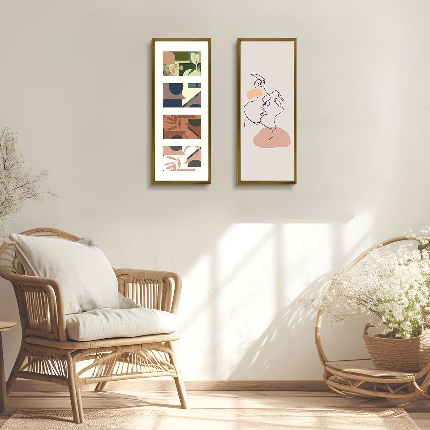 Frametory - 8x20 Aluminum Collage Picture Frame - Display 4x6 Pictures with 4 Openings Mat - Real Glass Front - Horizontal/Vertical Wall Mount - Bronze 1 Pack