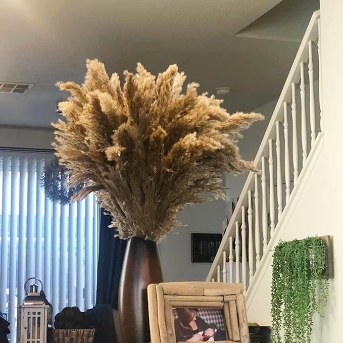 12 Pcs Large Dried Pampas Grass Decor Tall 35 inches, Boho Decor Pompas Floral for Arrangements Home Wedding Yard Party Photography, Fluffy