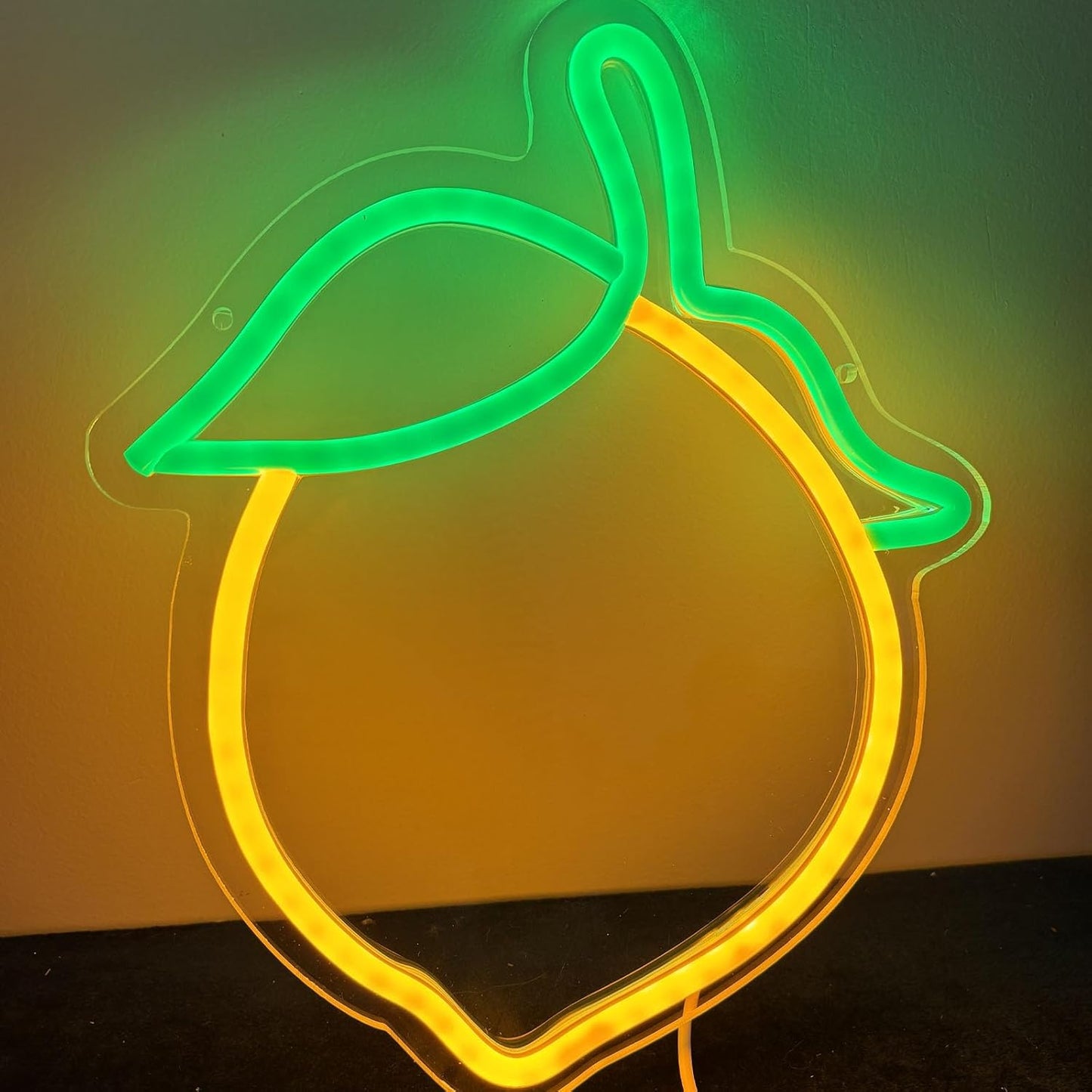 Lemon Neon Sign Cute Fruit Shape Neon Light Fruits Light Up Signs for Wall Decor Apartment, Bar, Kids' Room,Yellow Led Sign for Birthday Party Bedroom,11.5 * 10.3in
