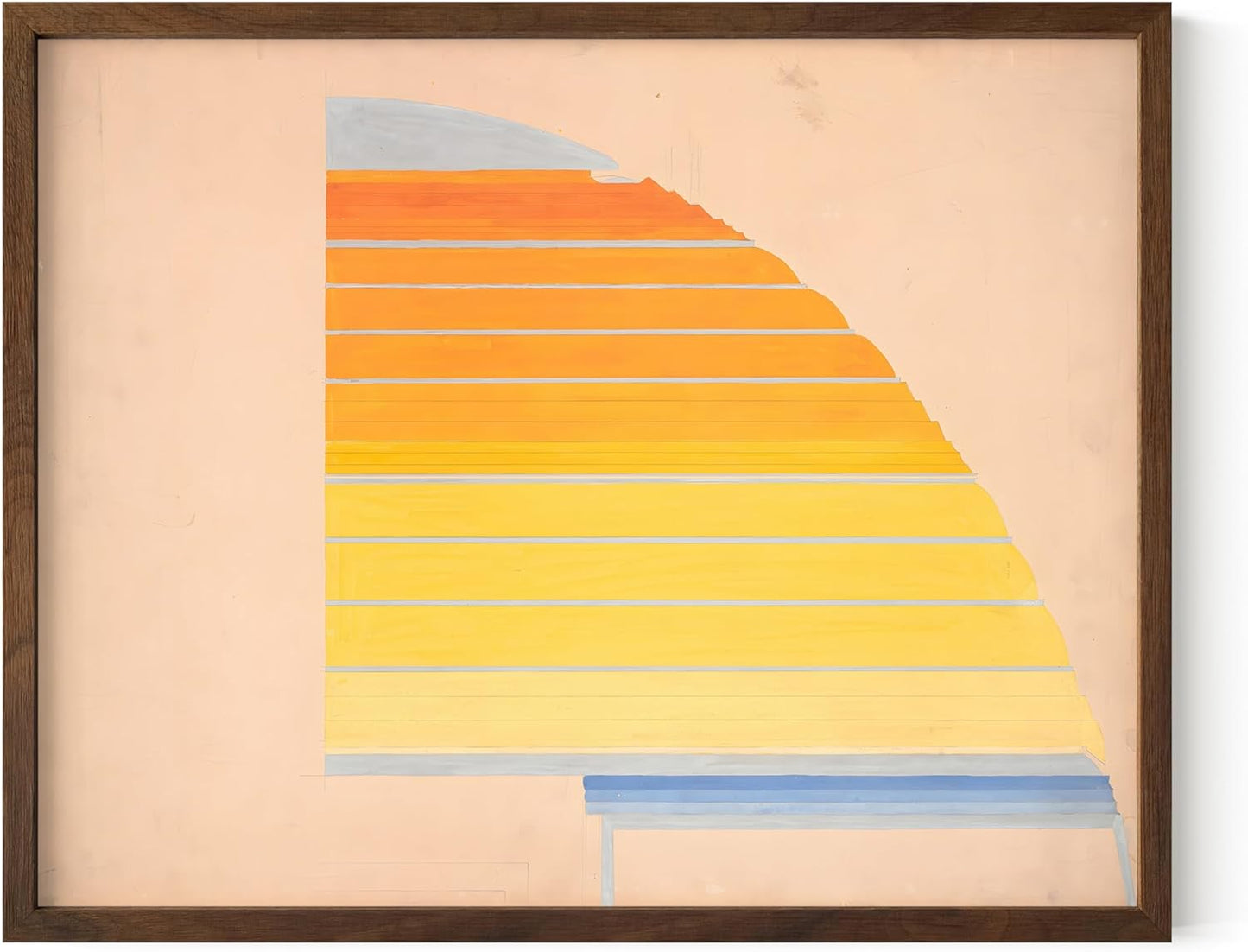 HAUS AND HUES Colorful Abstract Wall Art - Minimalist Retro Picture for Living Room Decor, Red and Pink Modern Wall Art Painting (Winold Reiss, Walnut Frame, 11x14)