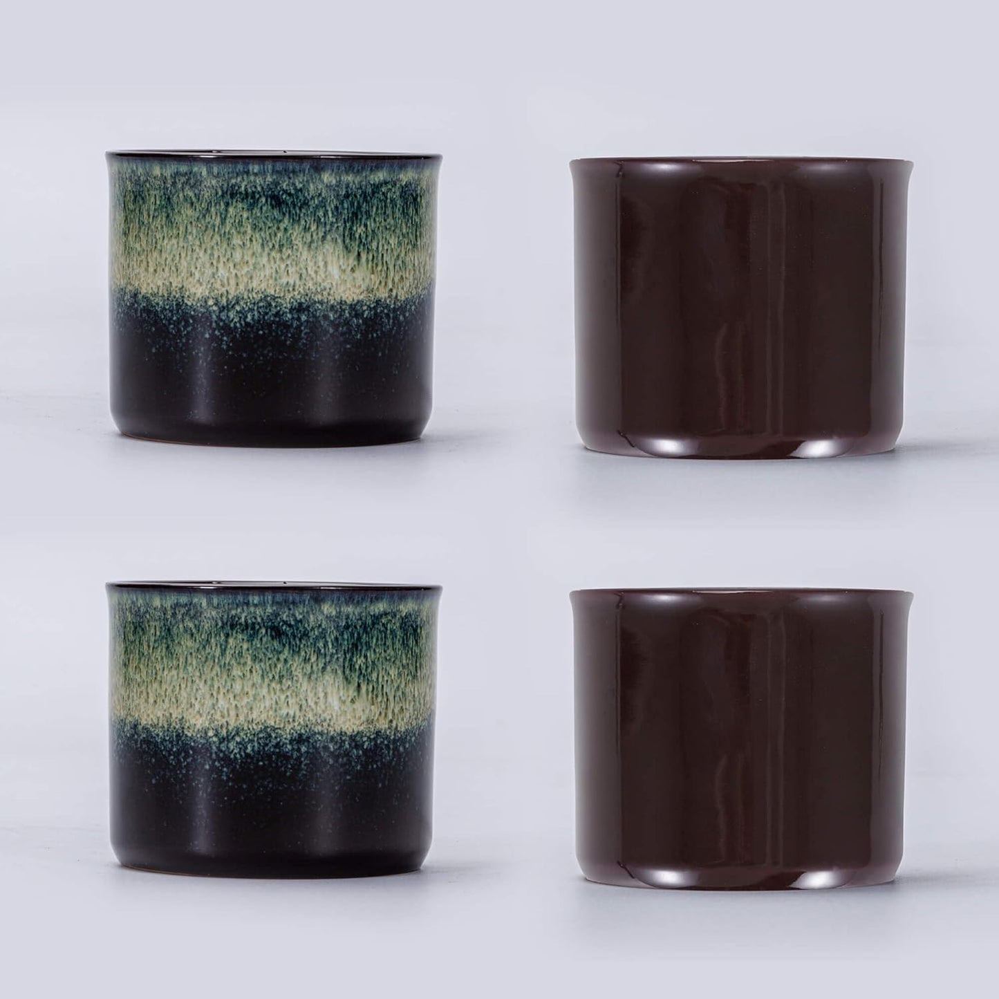 Espresso Cups Set of 2, Ceramic Espresso Cups, Expresso Shots Cups, 2.5oz Tea Cups, Demitasse Cups (4, magic blended)