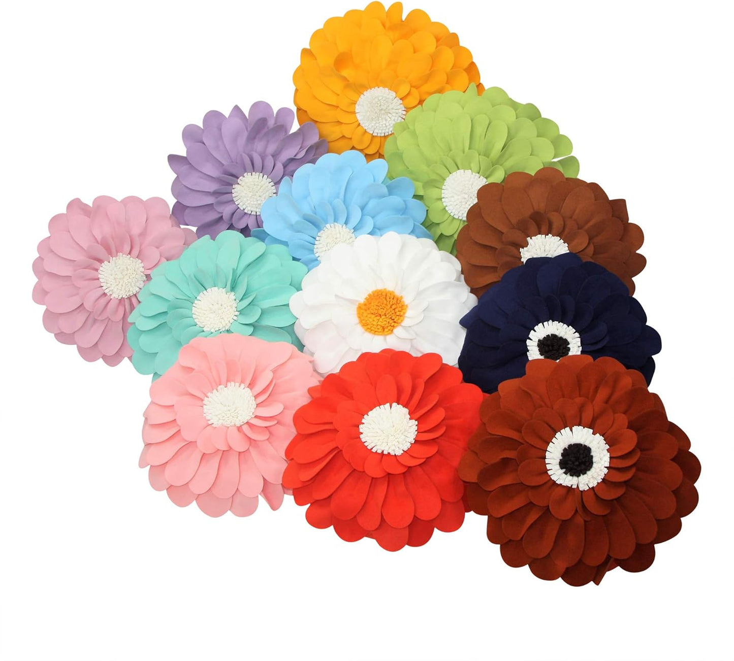 Decorative 3D Happy Daisy Throw Pillow - Patented Flower Shape Design - Soft & Cozy Couch & Bed Pillow