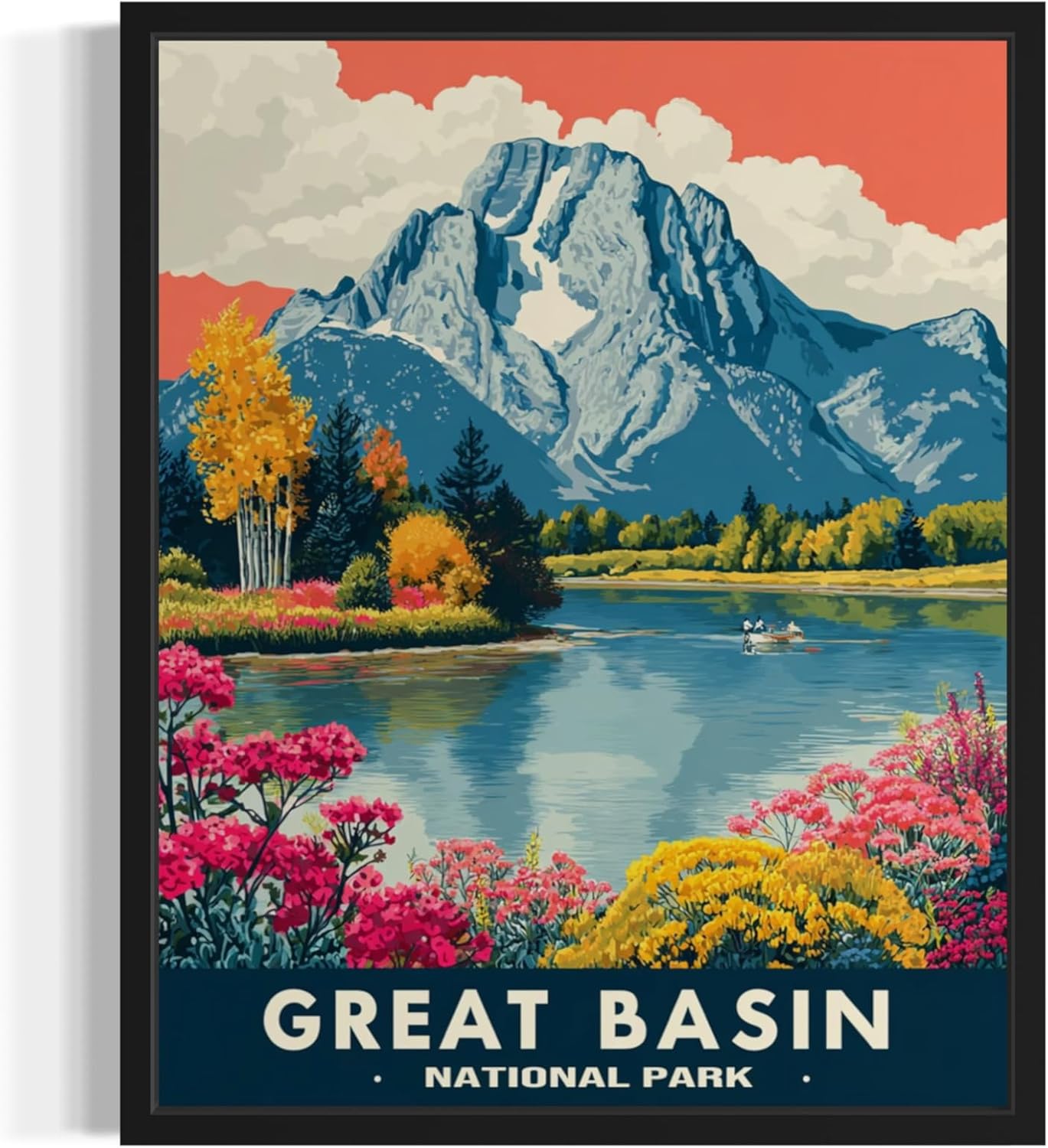Great Basin National Park Art Print Poster, Vintage Retro Pop Art Travel Wall Art Bedroom Bathroom Living Room Decor 185 (Great Basin, 24 x 36 inches, Unframed)