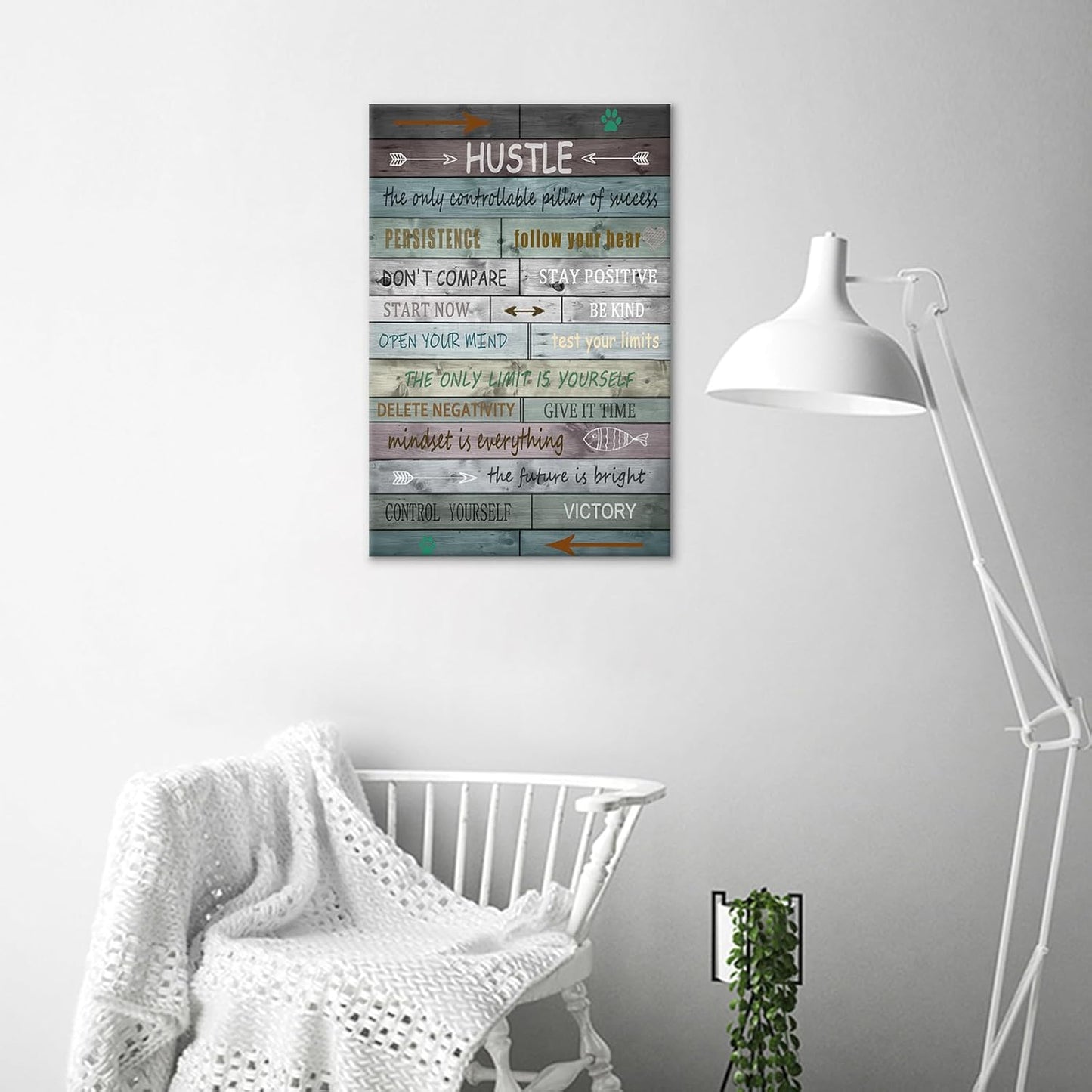 Inspirational Canvas Wall Art Home Decor Poster Print Motivational Entrepreneur Quotes Picture Painting Artwork for Modern Home Bathroom Bedroom Office Wall Decoration Ready to Hang [12''Wx18''H]