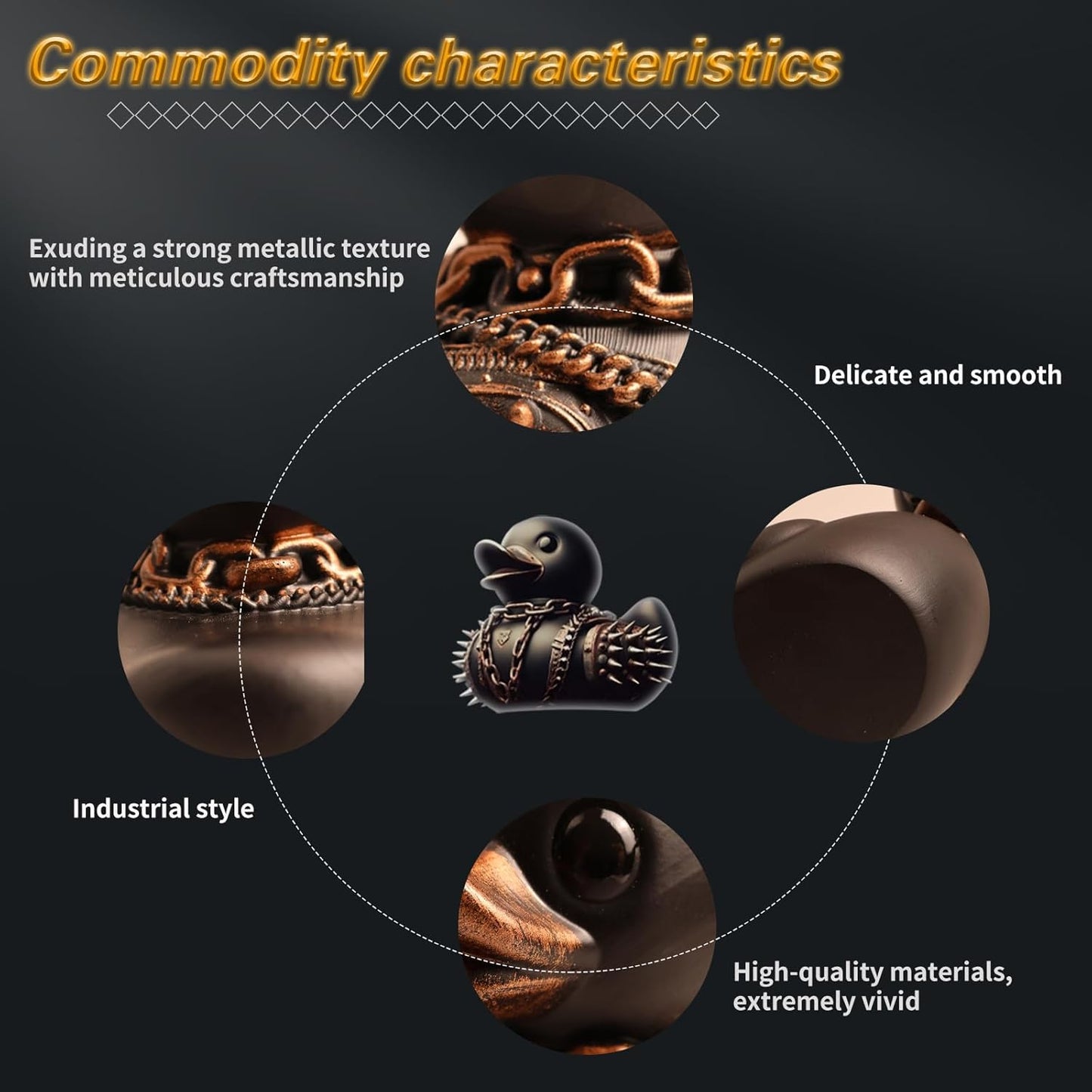 edenfuax Punk Duck Goth Resin Duck - Garage Kits,Unique Gothic Gifts & Collectibles,Vinyl Rubber Novelty Ornament Dark Satanic Duck Figurine for Desktop Home Halloween Decor (Satan Duck)