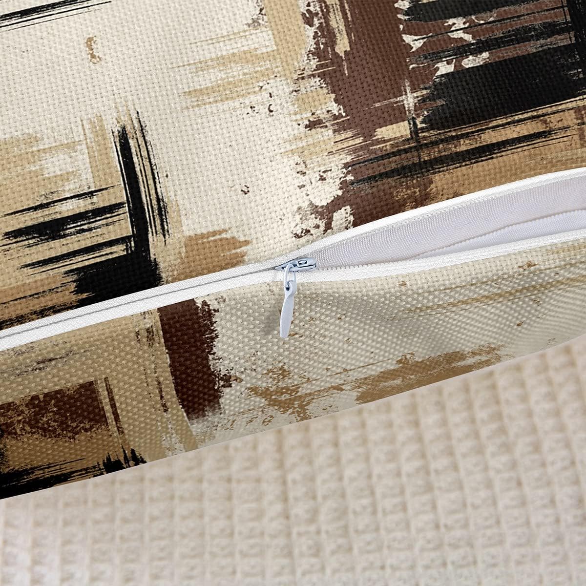 Feelyou Abstract Pillow Covers 16x16 Set of 2 Modern Abstract Art Decorative Throw Pillow Covers Cases Home Decor Brown Grey Black Cushion Case for Couch Sofa Outdoor