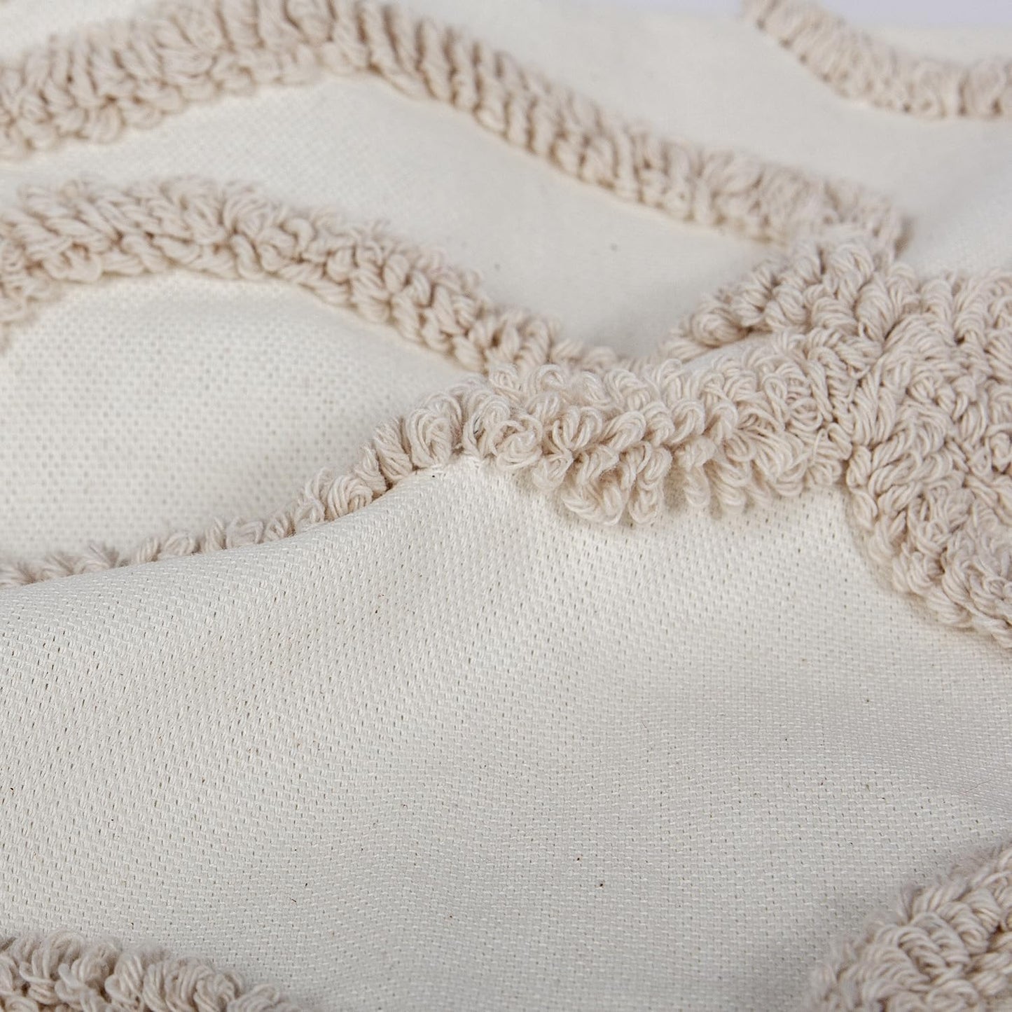 Coquette Bow Tufted Throw Pillow Cover 12x 20, Boho Neutral Linen Pillow Cushion Cases,Farmhouse Modern Decorative Pillows for Bed, Outdoor Couch Bedroom Car Cream