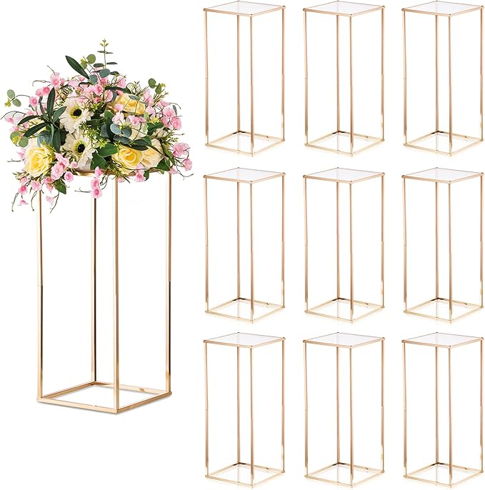 Sziqiqi Centerpiece Table Decorations for Weddings - Wedding Decoration for Ceremony Modern Rectangular Flowers Arrangements Display Rack for T-Stage Tables 23.6inch