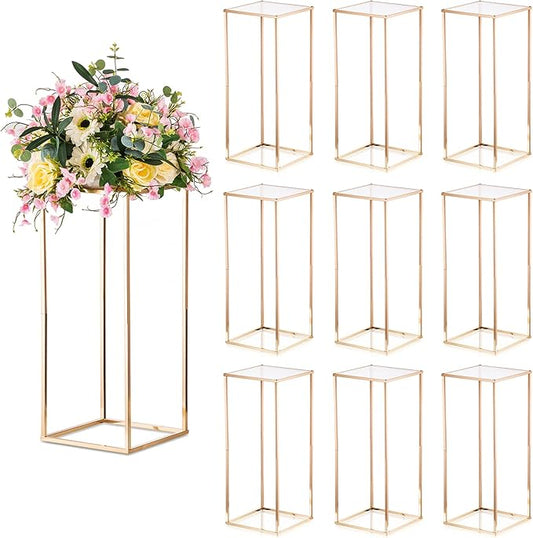 Sziqiqi Centerpiece Table Decorations for Weddings - Wedding Decoration for Ceremony Modern Rectangular Flowers Arrangements Display Rack for T-Stage Tables 23.6inch