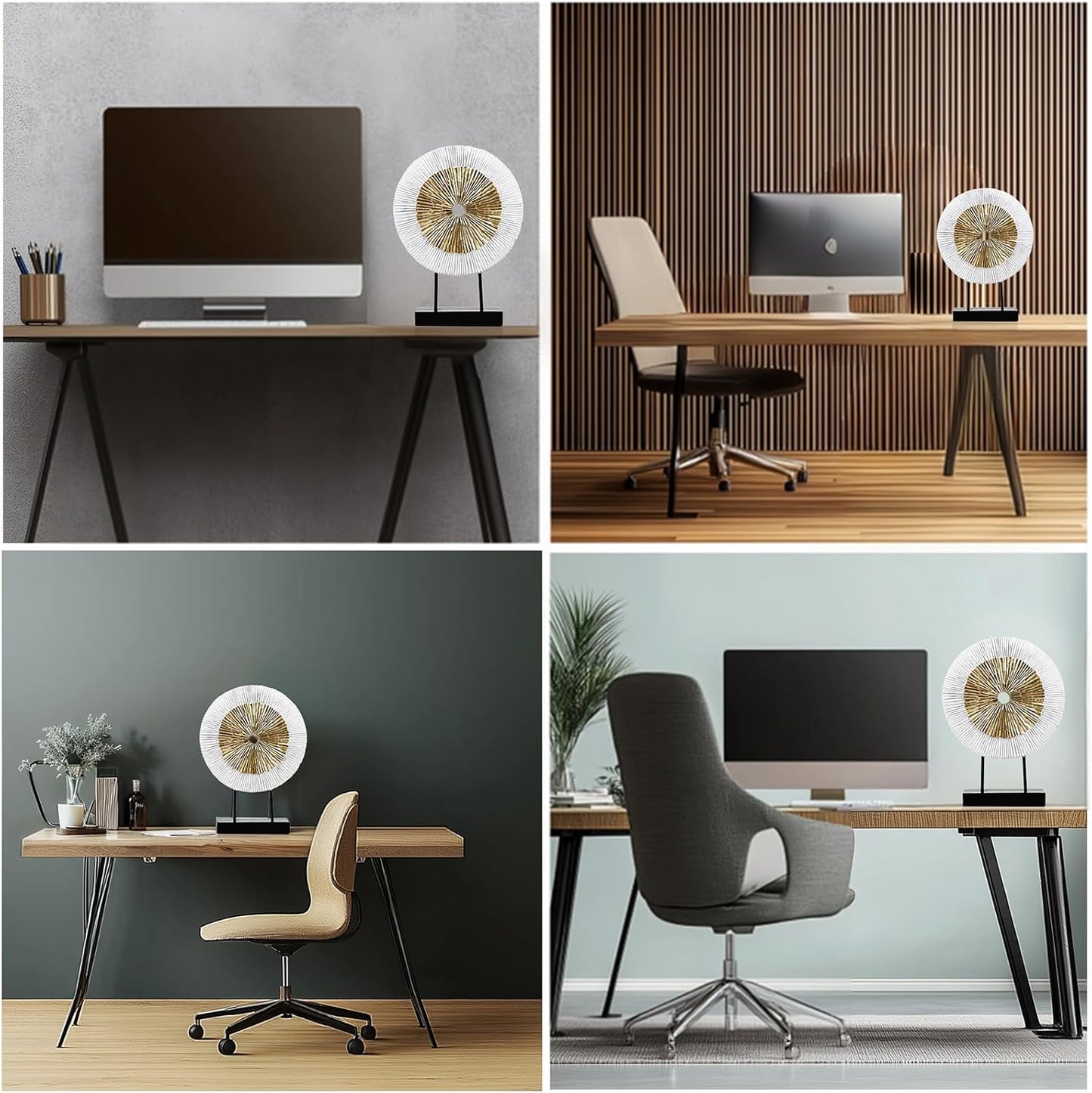 DOVDOV Wood Color Round Irregular line Statue, Unique Home Sculpture, Brown Home Decor for cabinets Above Coffee Table, entryway Table top TV Stand, Dining Table Centerpiece