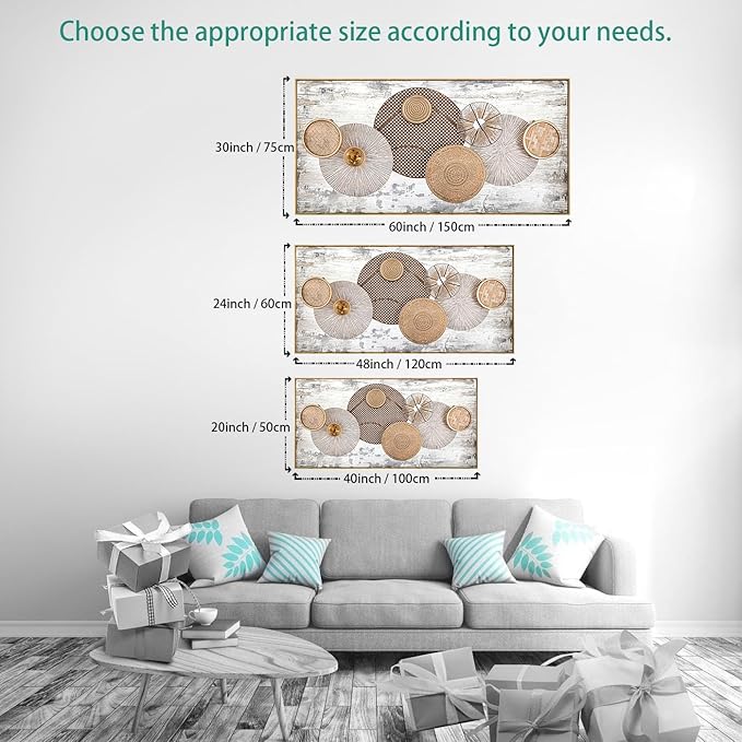 Wall Art Floral Rustic Wall Decor Yellow and White Canvas Painting Abstract Wall Art for Bedroom Living Room Dining Room Home Office Decor 30"x60" with Framed