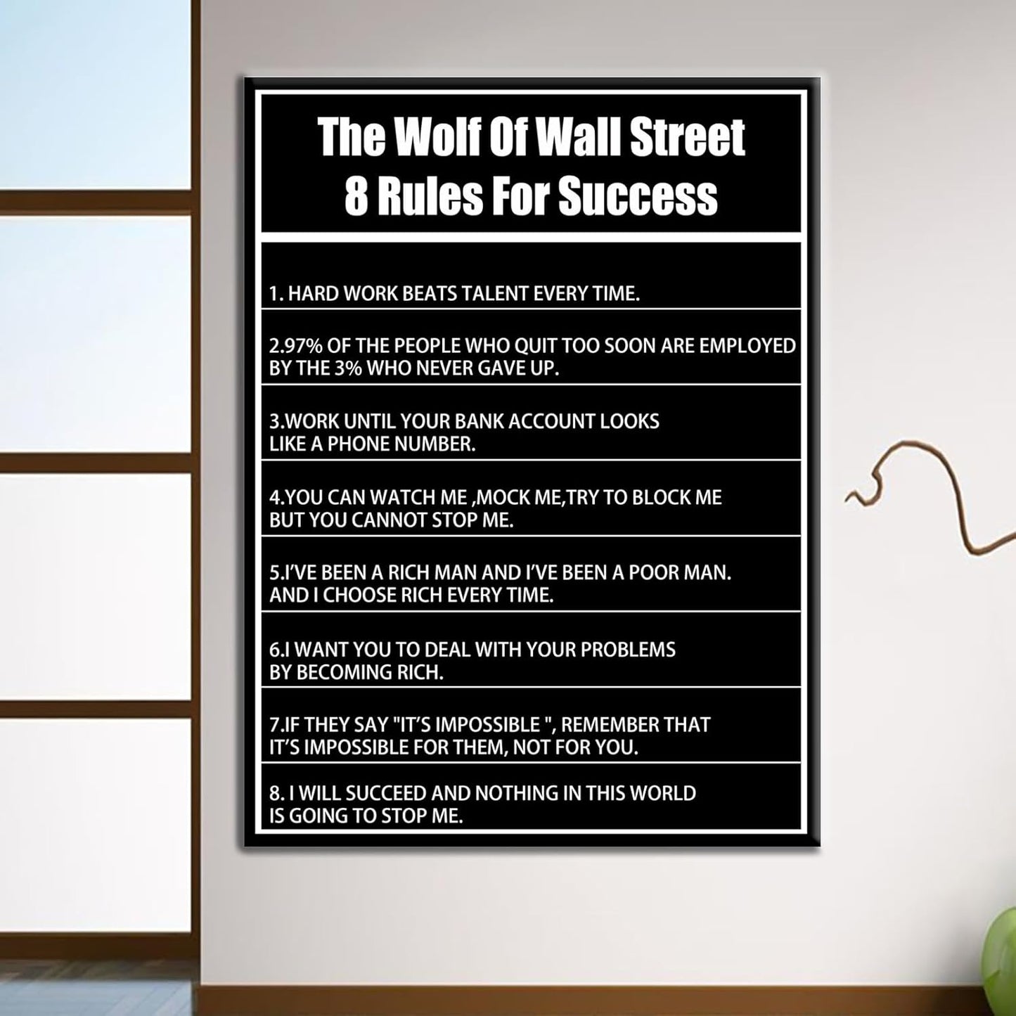 Inspirational Wall Art Home Office Decor Success Positive Affirmations Quotes Poster Print Motivational Wall Decor for Living Room Office Classroom Artwork Stretched and Framed [30''Wx 40''H]