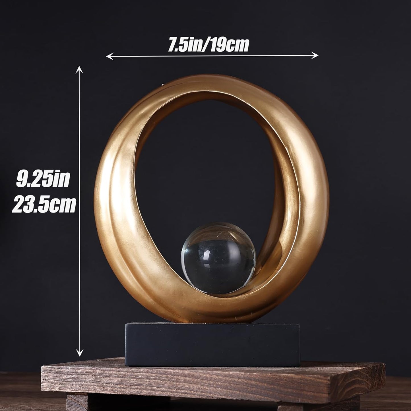 Golden Wave Resin Origami Statue, Modern Abstract Home Decoration Emphasizes Abstract Design for Office Desk, Carving Table, Family Bedroom, Living Room,Office Golden Stripe Decor (Gold)