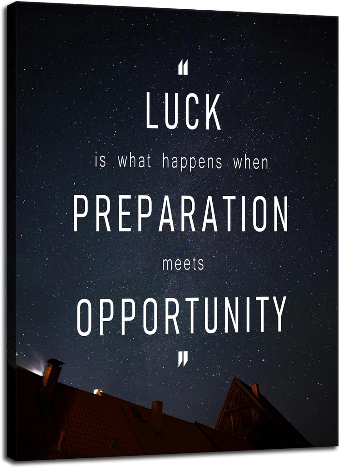 Inspirational Quote Poster "Luck Is Preparation Meets Opportunity" Motivational Wall Decor for Gym Office Bedroom Home Modern Artwork Ready to Hang[30" W X 40" H]