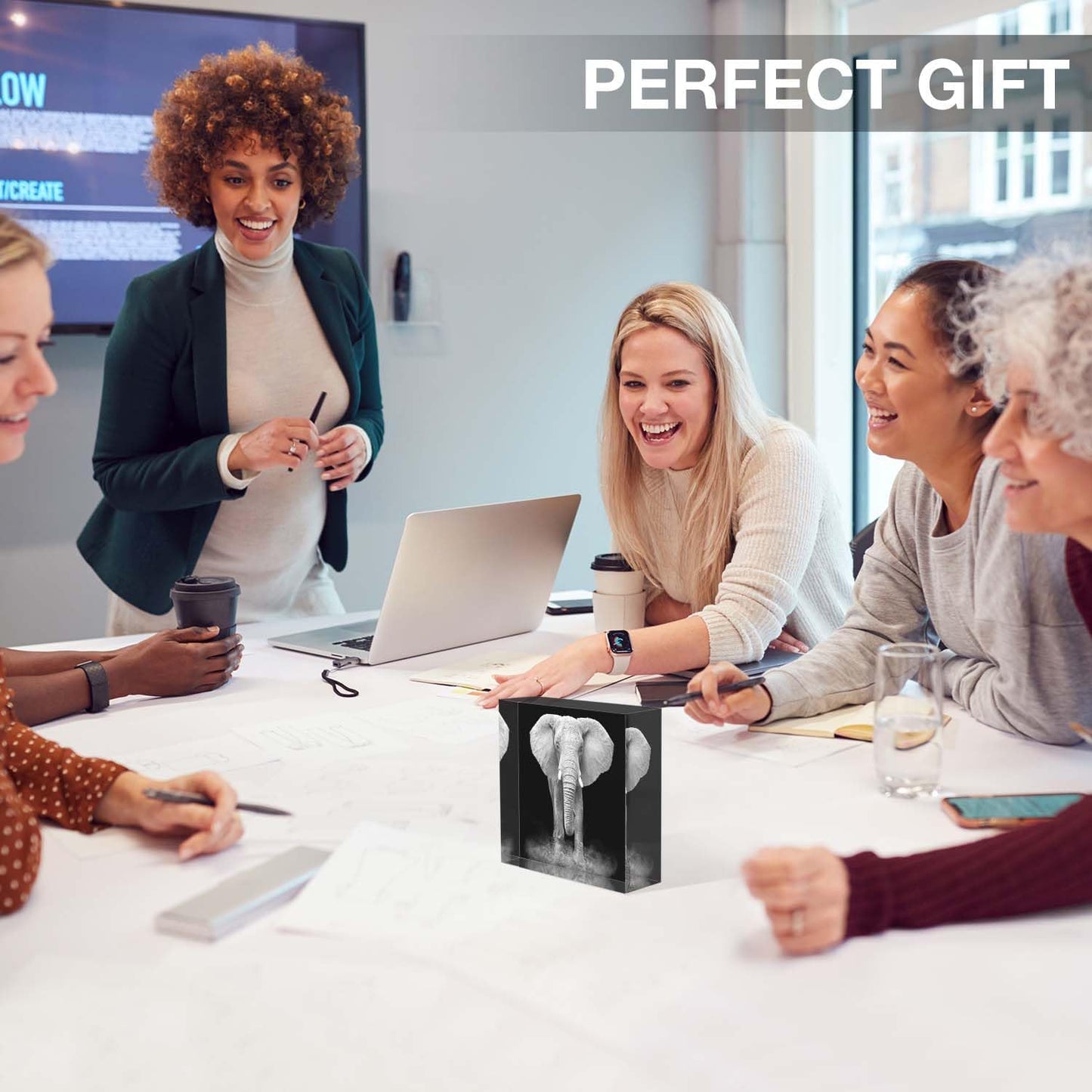 Home Office Desk Decor | Elephant Presents for My Father | Retirement & Thank You Presents | Housewarming Gift | 4 x 4 Inches