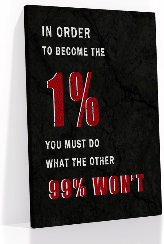 DINGFUN Motivational Signs Canvas Wall Art Home Decor Inspirational Quotes Painting Poster Inspiring Print Artwork for Modern Home Bedroom Office Gym Picture Decoration Ready to Hang [12''W x 18''H]