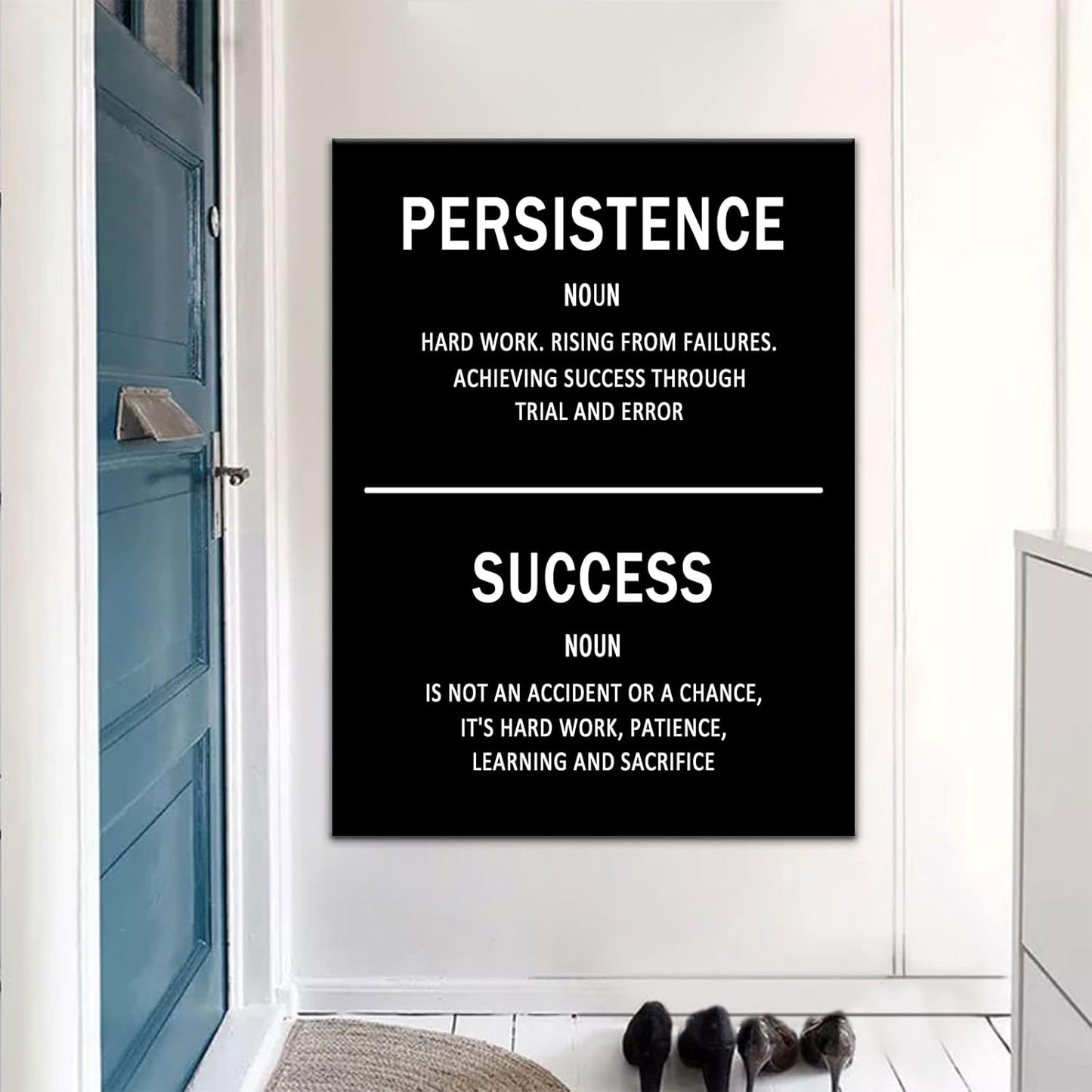 Large Size Motivational Wall Art Canvas Success Poster Ocean Wave Picture Artwork Entrepreneur Quotes Painting Print Inspirational Wall Decor Art for Living Room Home Decor Framed [30''Wx 40''H]