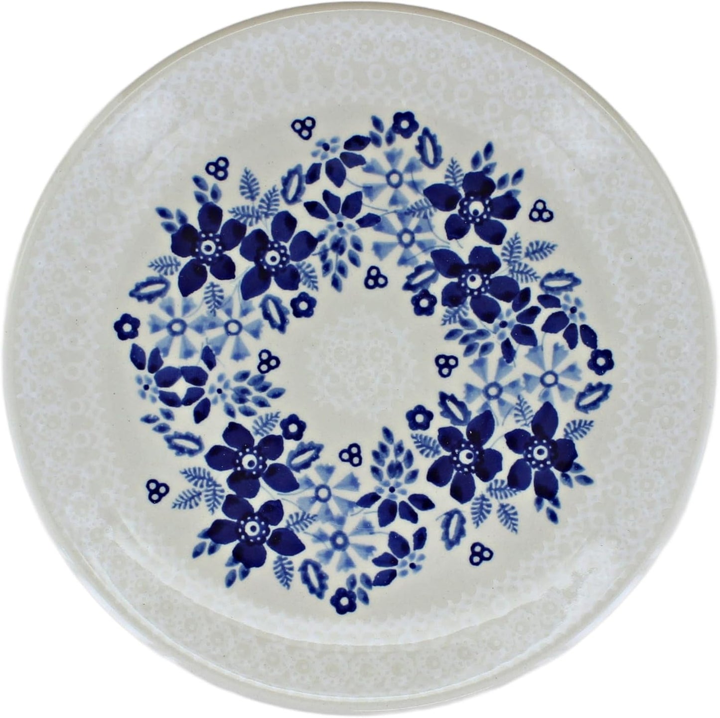 Blue Rose Polish Pottery - Blue Christiana Dessert Plate - 7" Diameter - Beautiful Plate for Cake, Appetizers, or Snacks