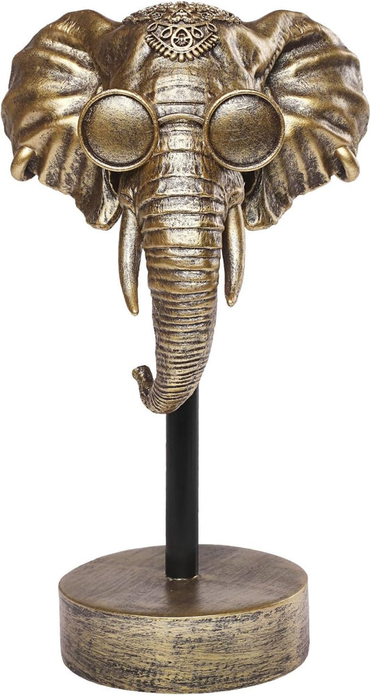 Handcrafted Resin Sculpture (Elephant)- Statue Decoration Modern Home Decor Accent, Trending Living Room & Office Decor, Elegant Tabletop & Shelf Decor for Desk, Bookshelf, Nightstand