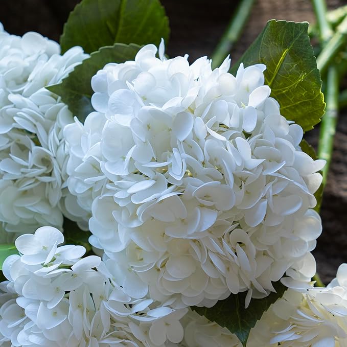 4Pcs 22 inch Lifelike Artificial Hydrangea, 2 Pink & 2 White Large Real Touch Flowers Artificial Flowers Dry Flowers Outdoor Wedding Christmas Office Family Party Living Room Table Deco