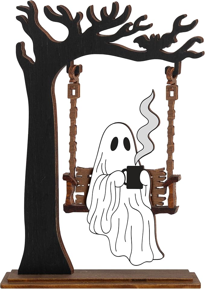 Spooky Home Decor, Cute Halloween Kitchen Dercorations, Gothic Fall Decor For Window Decorations Indoor & Outdoor Party, Halloween Gifts for Women (Ghost)