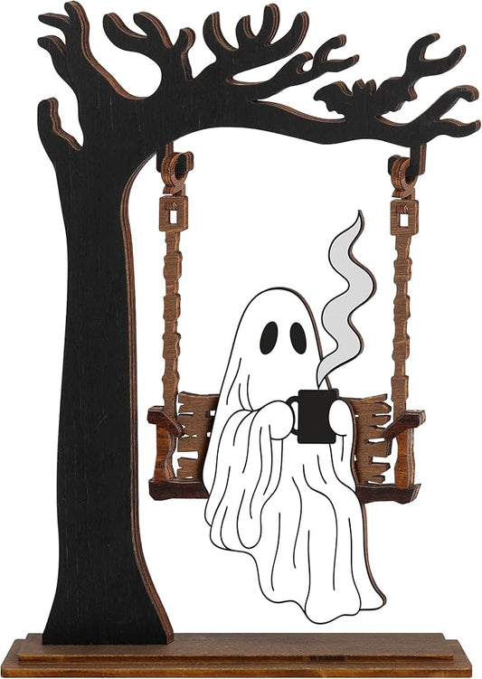 Spooky Home Decor, Cute Halloween Kitchen Dercorations, Gothic Fall Decor For Window Decorations Indoor & Outdoor Party, Halloween Gifts for Women (Ghost)