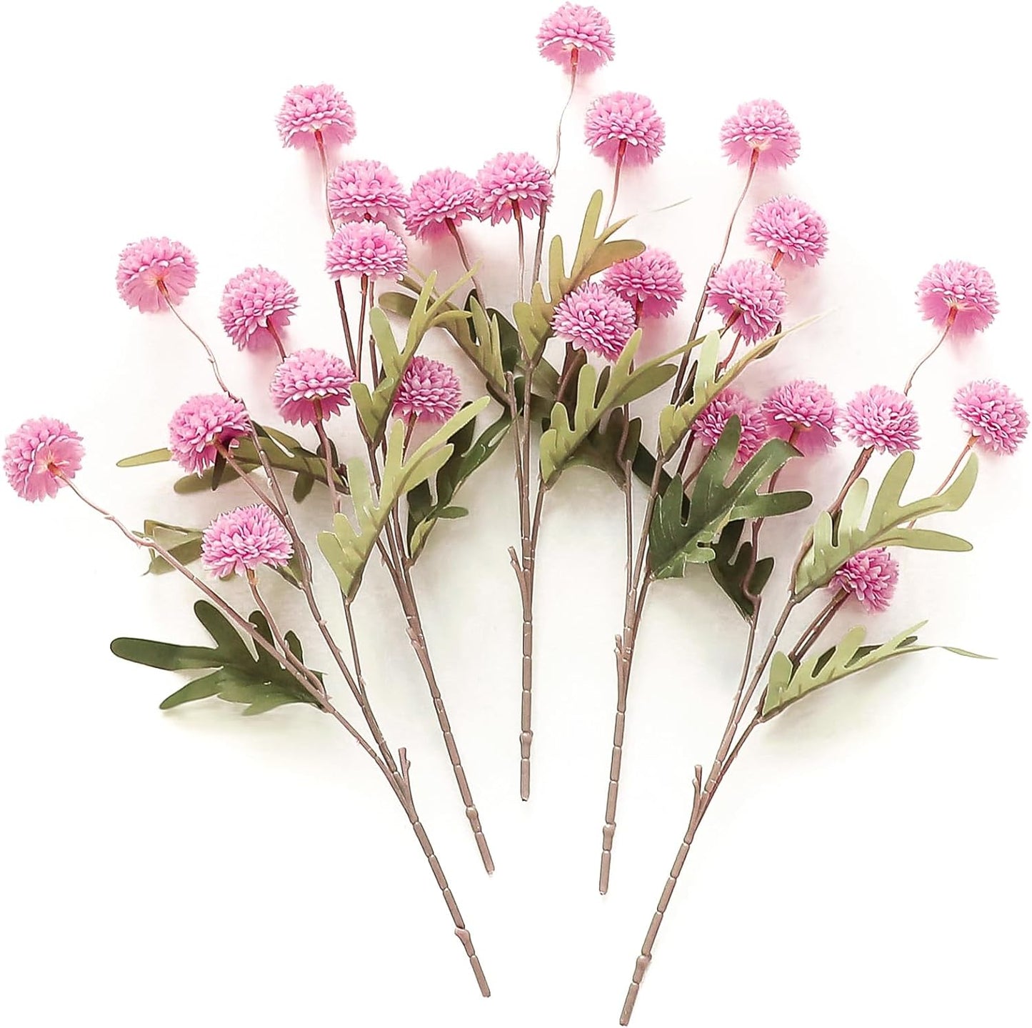Floroom 5pcs Fuchsia Pink Faux Silk Mums Artificial Flowers, Bulk Fake Small Mini Chrysanthemums with Stems for DIY Wedding Centerpieces Floral Arrangements Vase Fillers Home Decorations