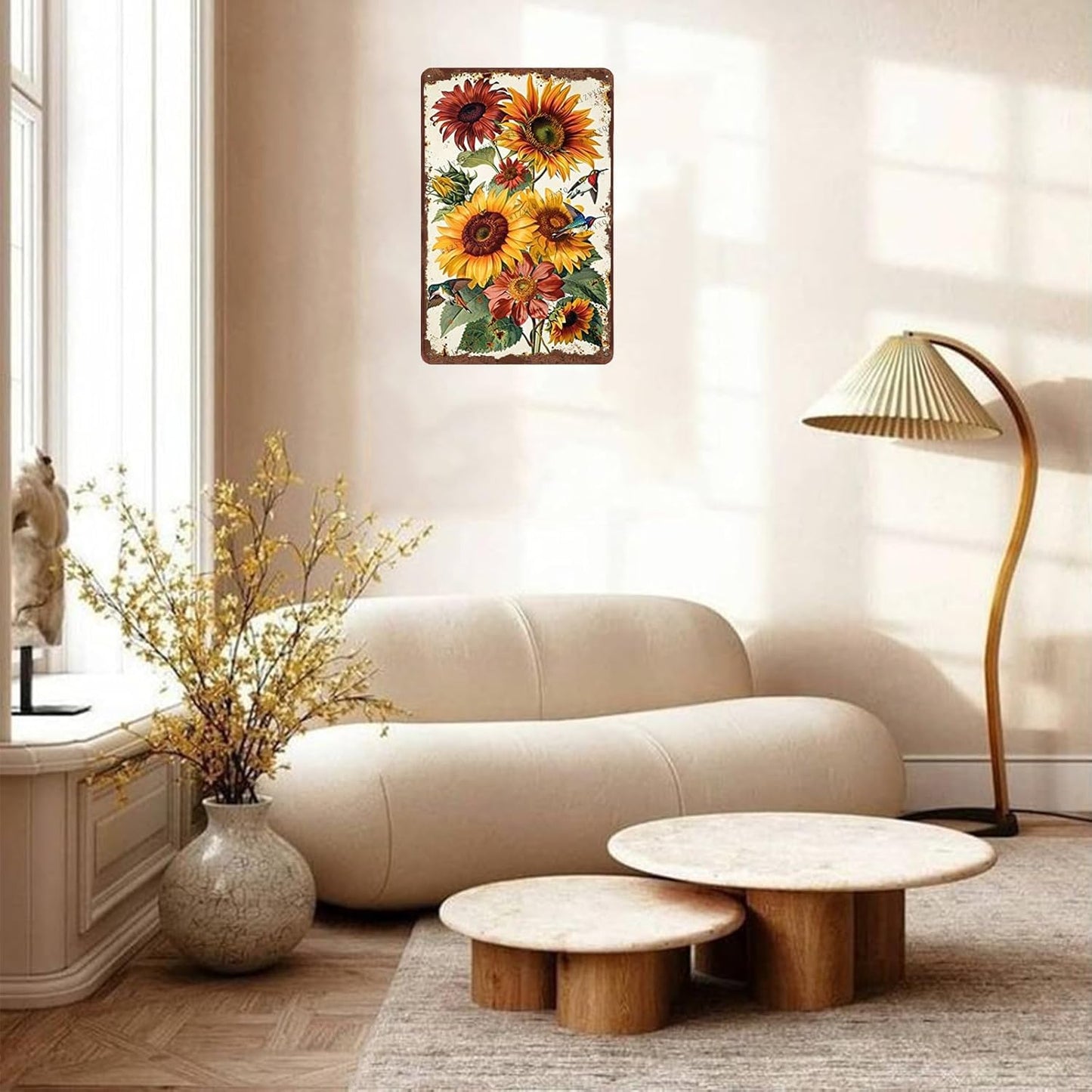 Metal Signs Flower Wild Flowers Vintage Metal Tin Sign for Home Office Kitchen Bar Cafe Garden Wall Decor 12x8 Inch