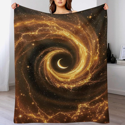 Galactic Vortex Throw Blanket, Starry Sky Fuzzy Blanket, Ultra Soft Cozy Flannel Throw Blankets Lightweight Fleece Blankets for Bed Couch Sofa 60"×80"