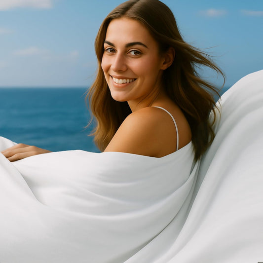 DOWNCOOL Cooling Blanket Twin Size, White Summer Blanket for Hot Sleeper and Night Sweats, Lightweight Soft Q-Max>0.4 Arc-Chill Cool Blanket