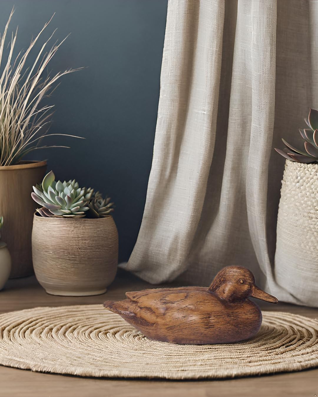 Hymmah Duck Home Decor Statue Rustic Home Decorations for Living Room, Boho Sculpture Resin Animal Collectible Figurines for Indoor Decor