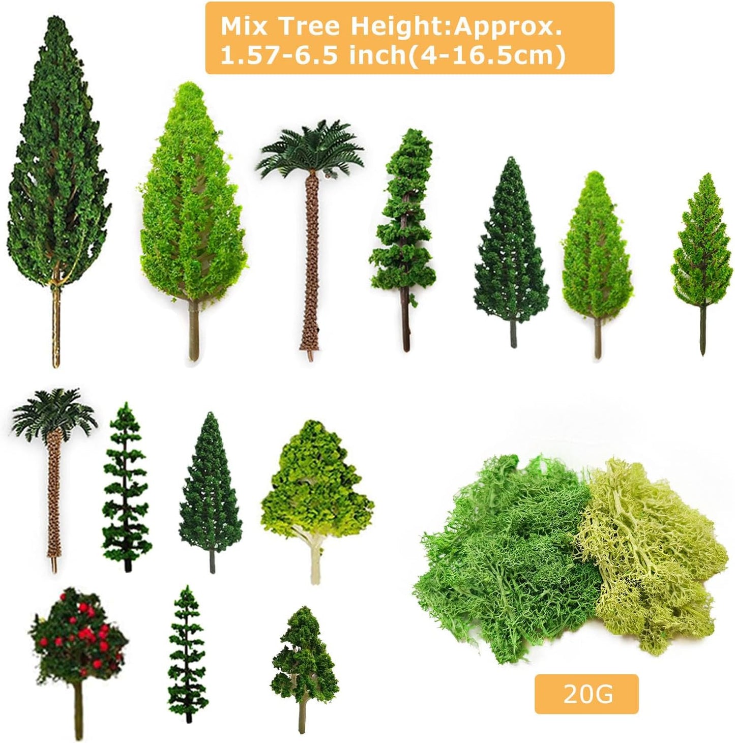 Miniature Garden Accessories, 32 Pcs, Model Scenery Kit, Forest Animal Figures with Model Trees Craft Grass for DIY Crafts, Micro Landscape Decoration