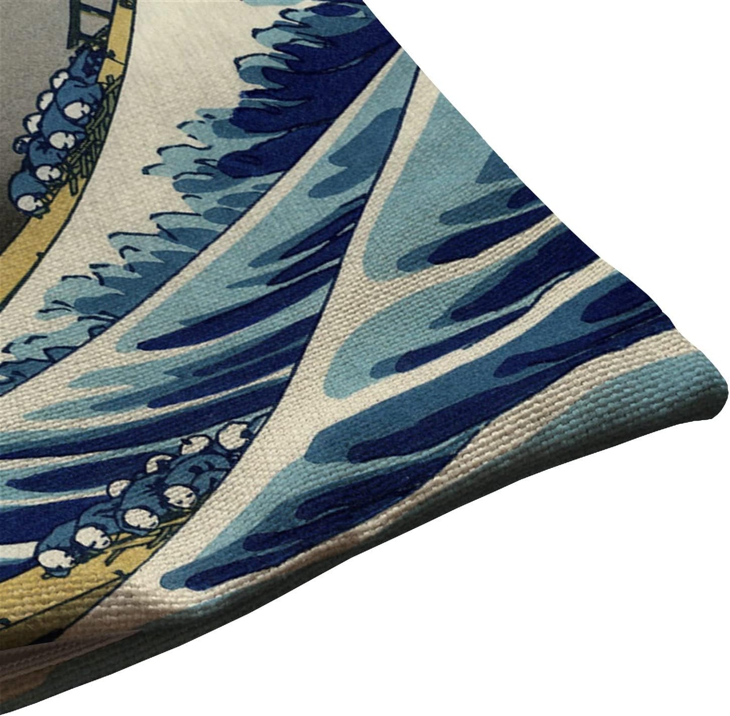 Hokusai The Great Wave Cotton Linen Decorative Throw Pillow Case Cushion Cover Pillowcase for Couch Sofa Bed,12 X 20 Inches