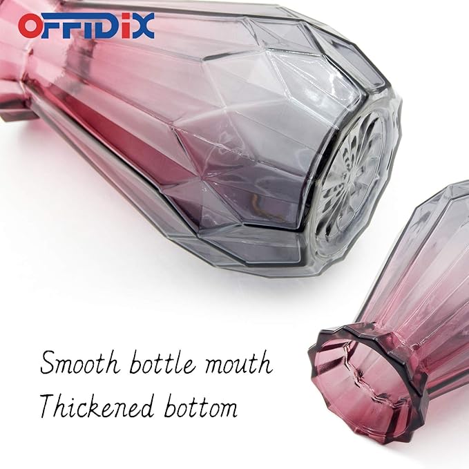 OFFIDIX Glass Vase Gradient Multicolor with Geometric Faceted Design Floral Vase for Weddings, Events, Decorating, Arrangements, Flowers, Office, or Home Decor