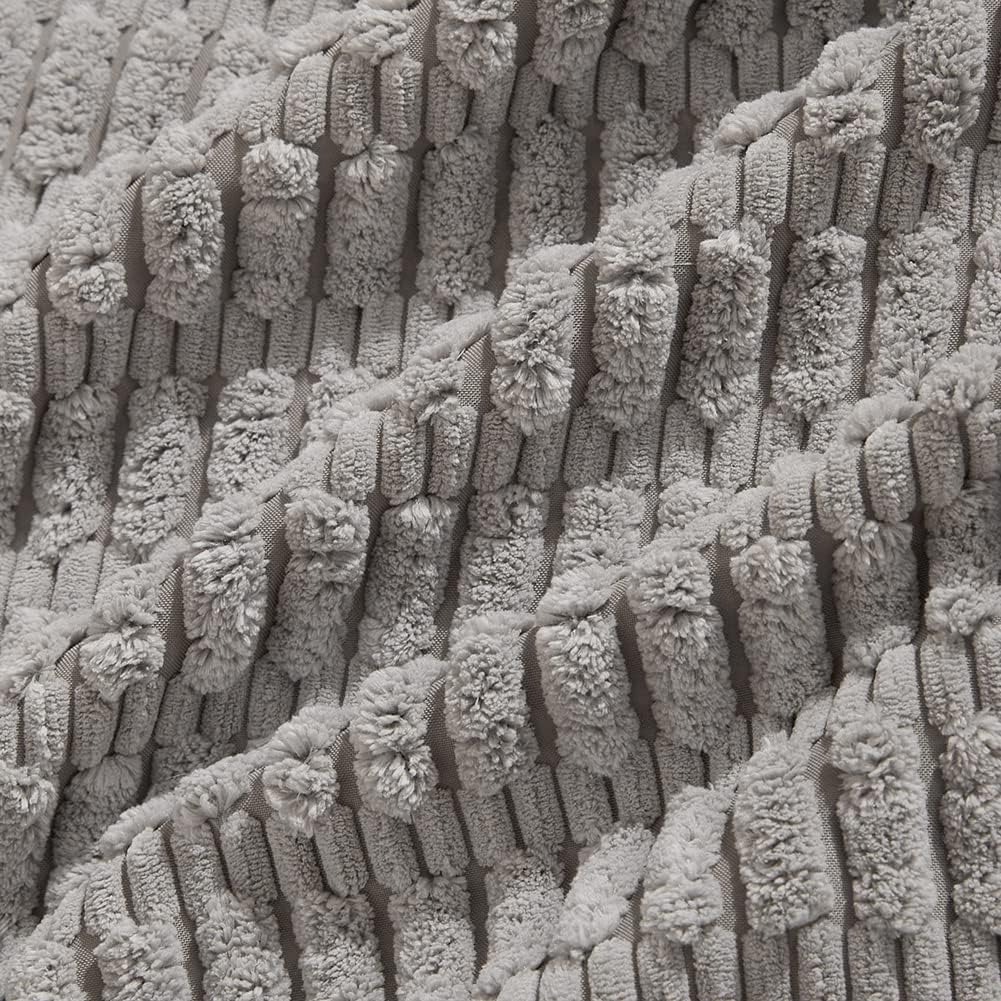 Fancy Homi 4 Packs Grey Decorative Throw Pillow Covers 12x24 Inch for Living Room Couch Bed, Rustic Modern Farmhouse Boho Home Decor, Soft Plush Corduroy Gray Cute Square Accent Cushion Case 30x60 cm