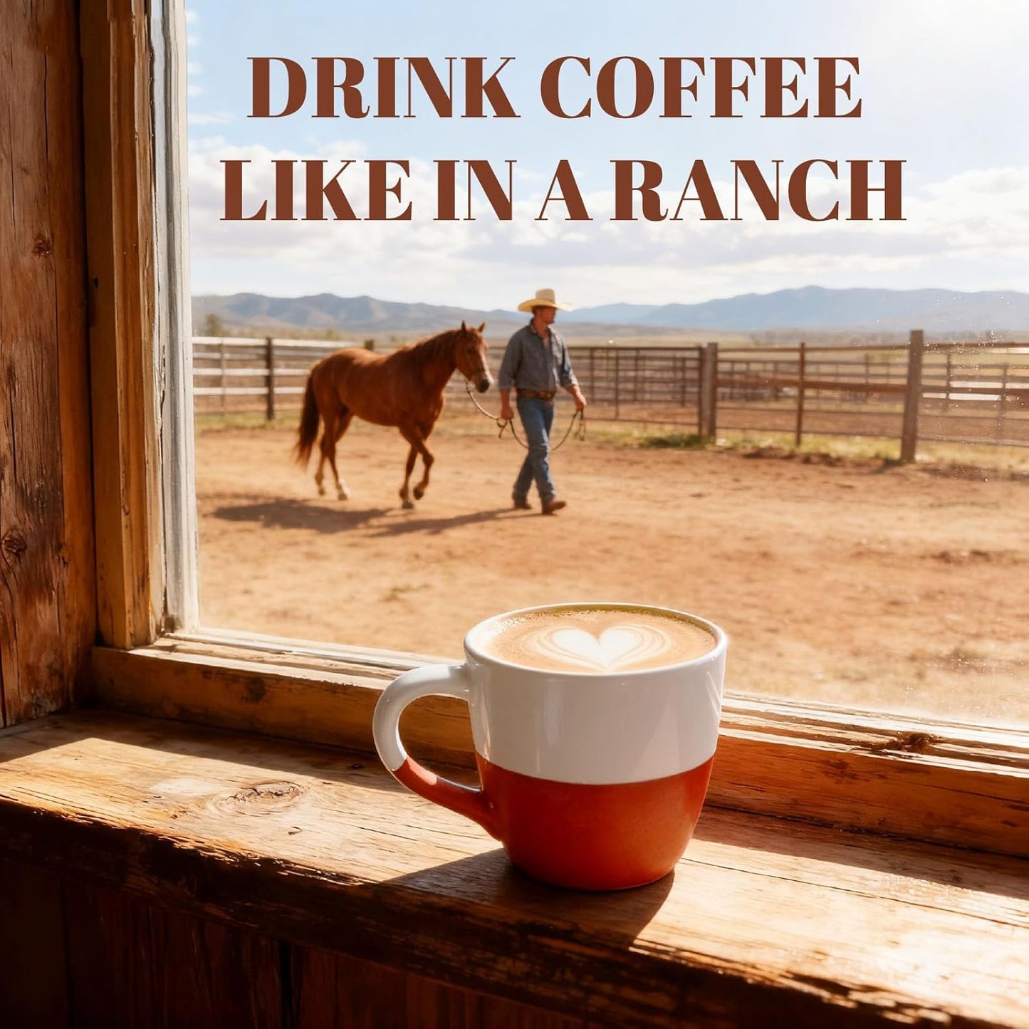 Coffee Mugs Set of 4 Western Style 12oz Ceramic Coffee Cups with Comfortable Handle Microwave and Dishwasher Safe Large Mugs for Coffee Tea Latte Kitchen or Gift