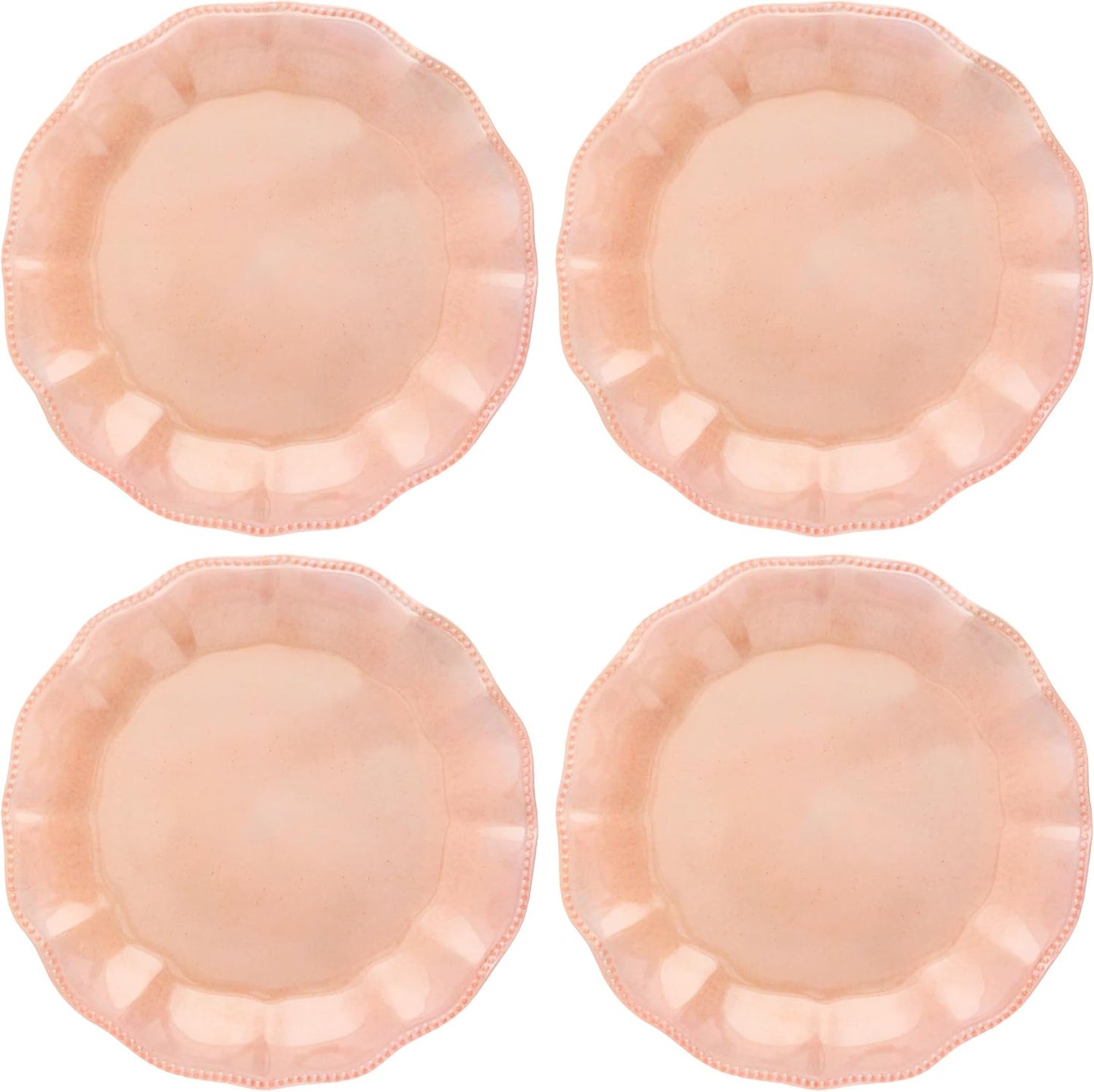 Karma, 10.75 inches Melamine Dinner Plates Set of 4, Reusable Dishwasher Safe Plates for Outdoor and Indoor, Olivia Blush