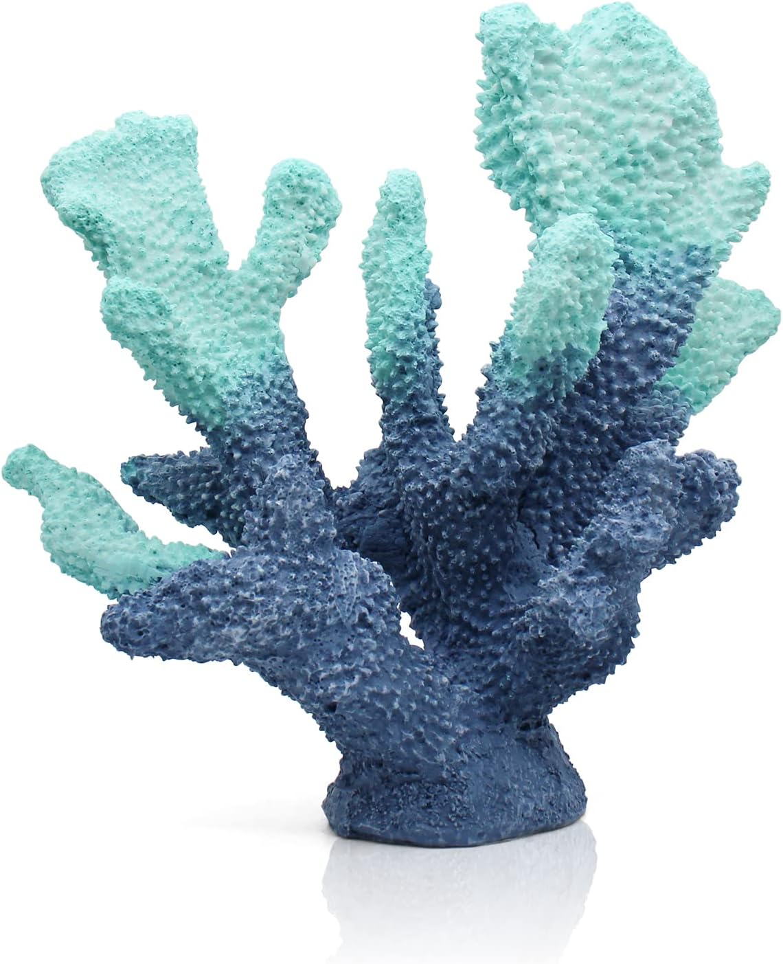 Blue Resin Coral Decorations Artificial Coral Statue Home Décor Accents Hawaiian Beach Decorations for Home Nautical Decorations Beach Themed Home Living Room Party Decor -8.2"