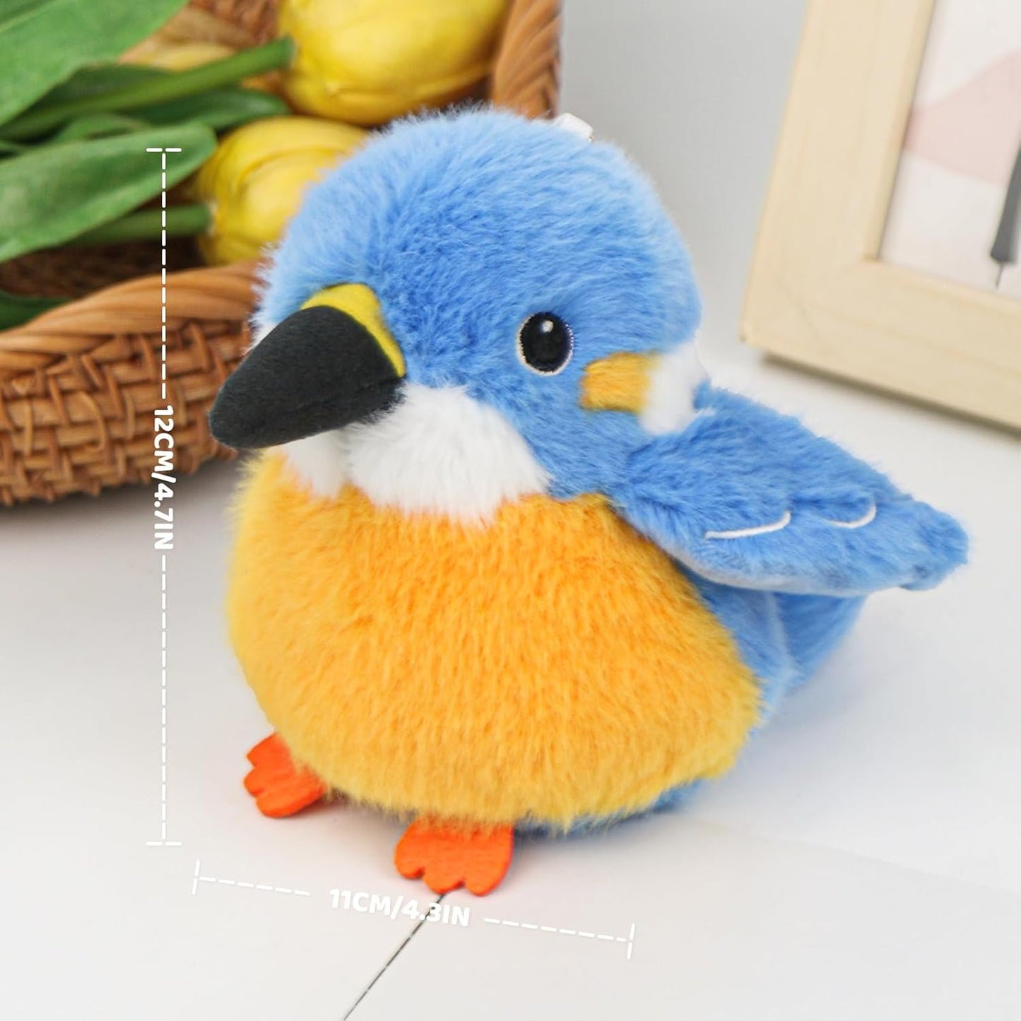 Bird Stuffed Animal Realistic Cute Kingfisher Bird Plush Backpack Pendant Simulation Toy Plush Suitable Christmas Birthday Valentine's Day Gift for Kids