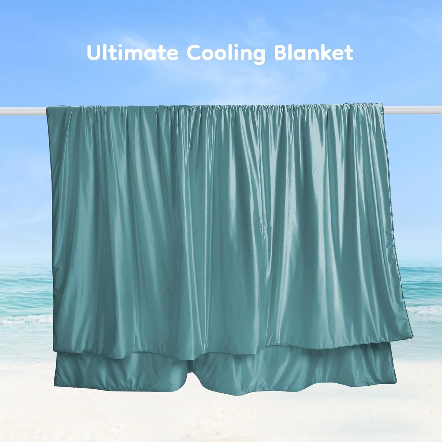 Cooling Blanket Twin Summer Comforter for Hot Sleepers, Silky-Soft & Cool Fiber, Double-Sided Cold Blanket for Night Sweats, Single Size All-Season Comfort, 60" x 80", Forest Green
