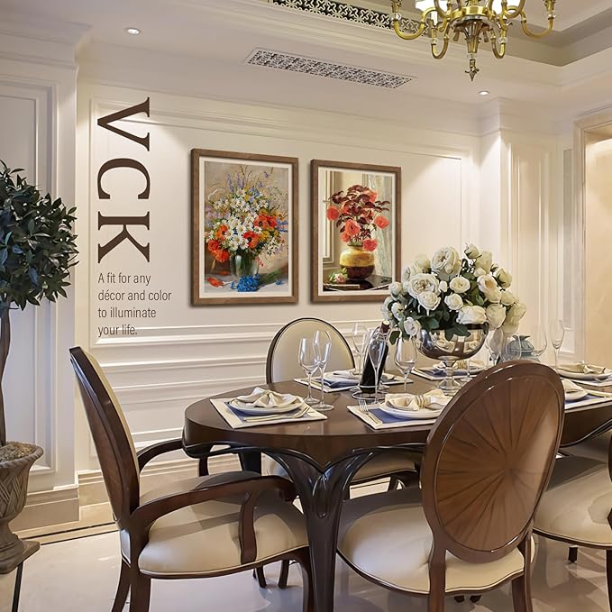 VCK 20x28 Poster Frame 3 Pack - Brown Walnut, Exclusive Natural Wood Grain Solid Wood Picture Frame, Wall Hanging