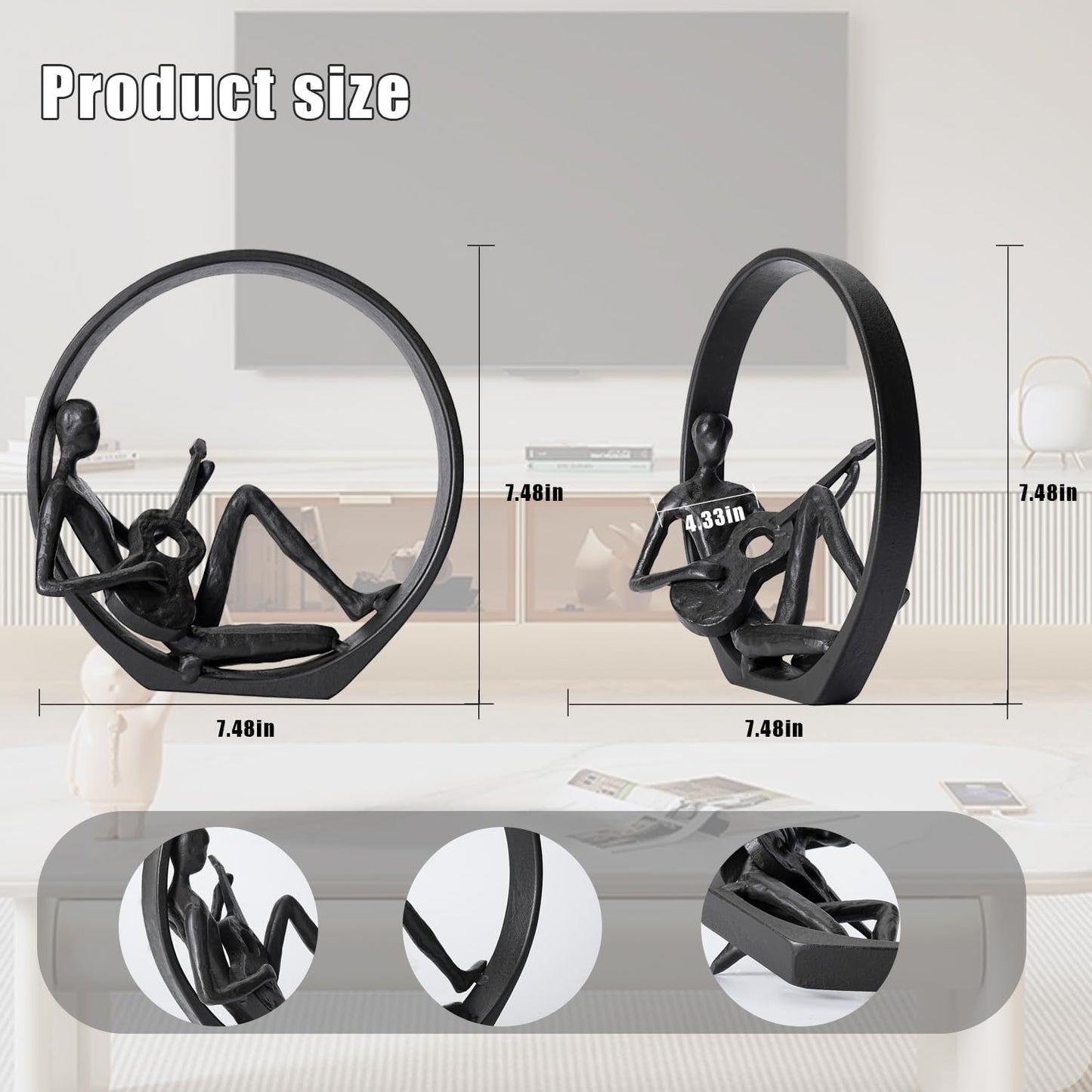 Guitar Figurines Home Decor - Music Decorations for Home, Musician Player Collectible Figurine,Guitar Statue/Sculpture Gifts for Women and Men