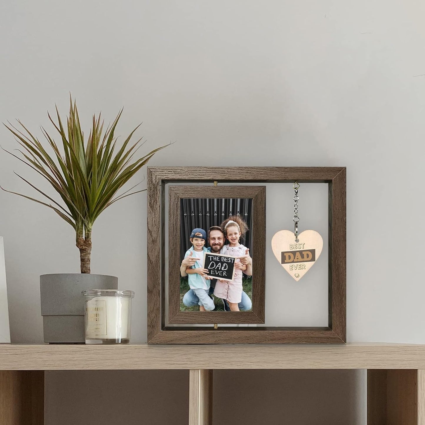 Best Dad Ever Picture Frame Gifts from Daughter Son Birthday Father's Day Christmas Gifts for Dad Who Want Nothing, Display Two 4x6
