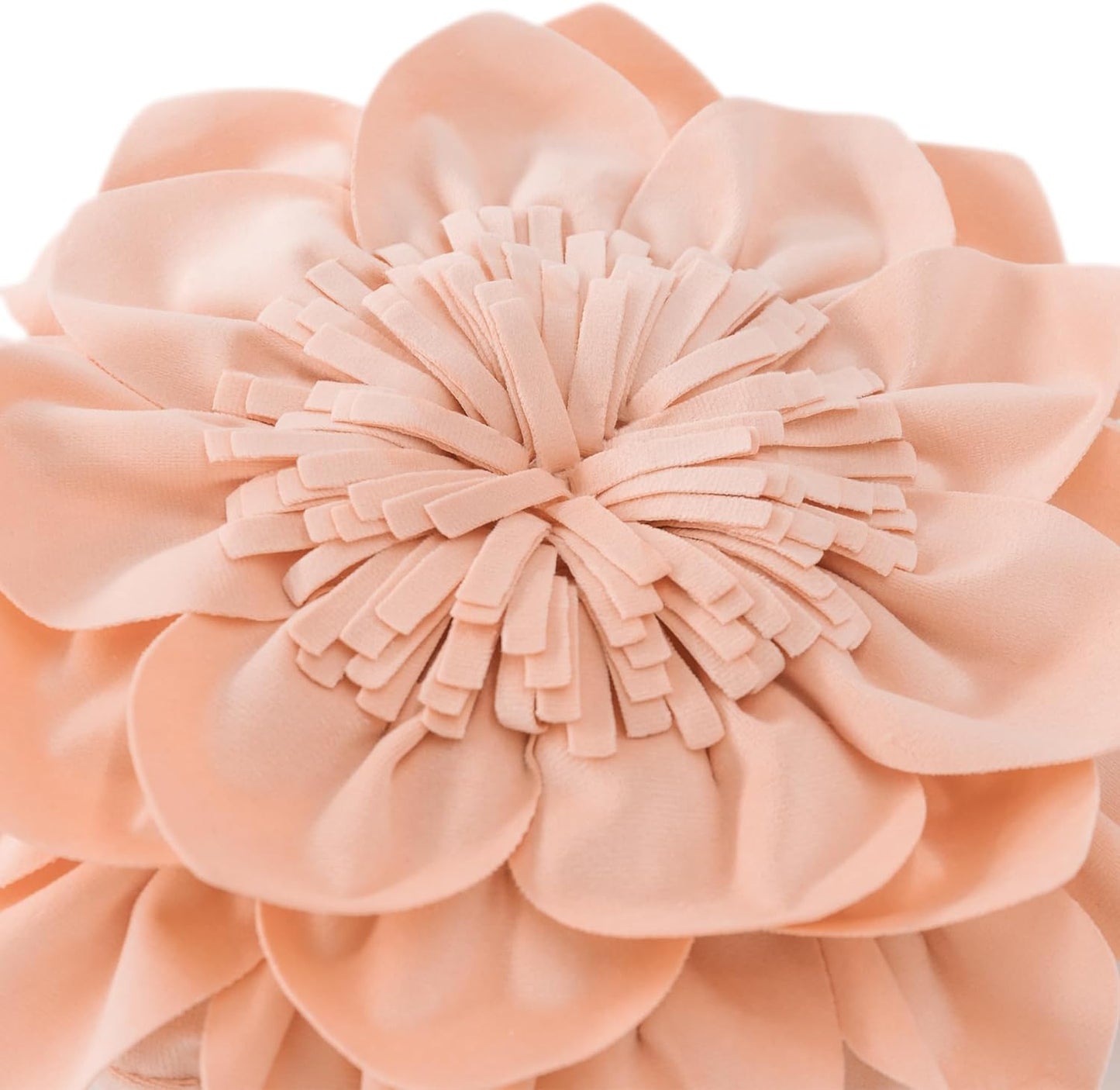 Decorative Throw Pillow 3D Flower Round Pillow Accent Handmade Cushion with Insert for Couch Bed Home Decor 12 Inch Peach Pink