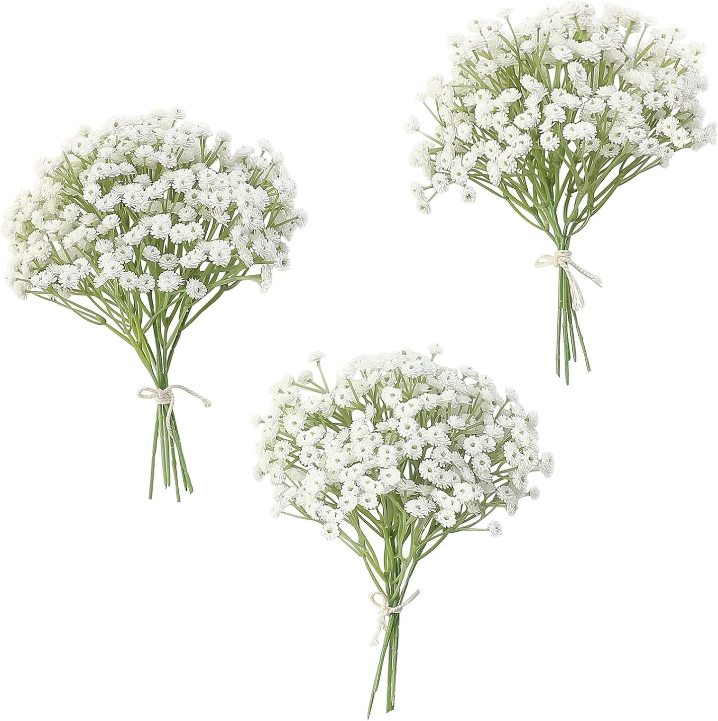 Floroom 18pcs Artificial Babys Breath Gypsophila Greenery Sprays, Real Touch White Fake Flowers for Wedding Bouquets Centerpieces Floral Arrangements and Decorations
