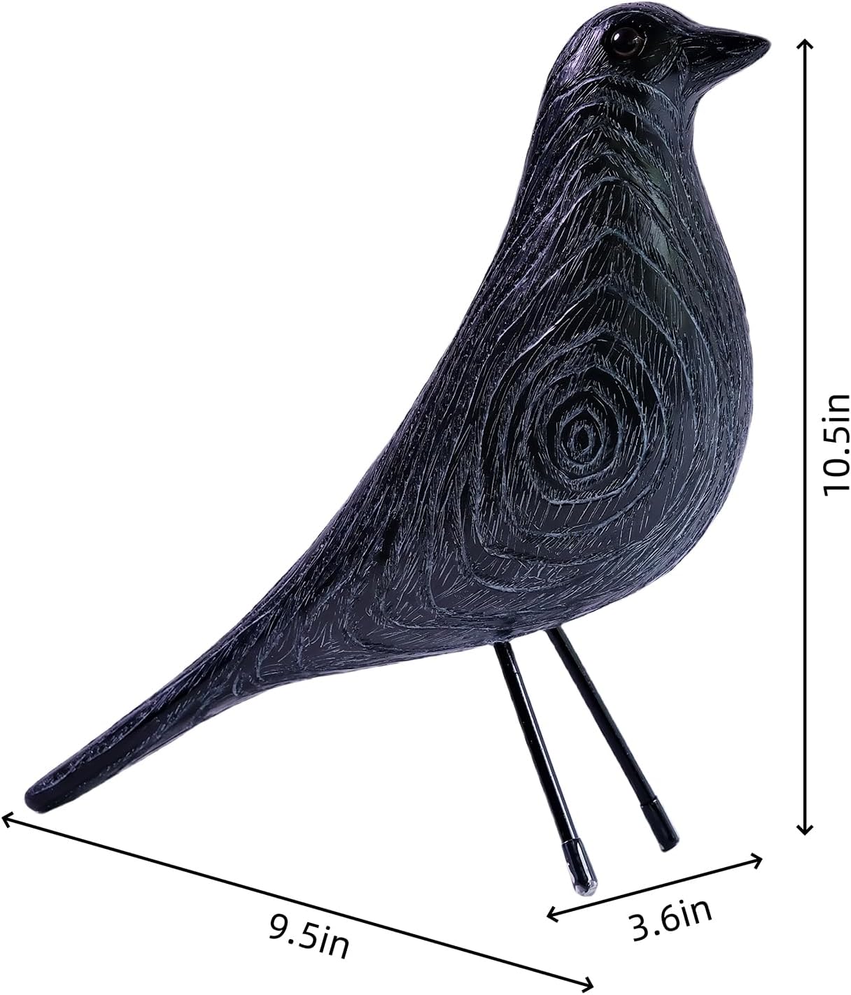 Mid Century Home Decor, House Bird, Adornment Office Home Decor, Desk Dove Ornament, Arts Pigeon Gifts, Replica Sculpture(Woodgrain, White Stripe)