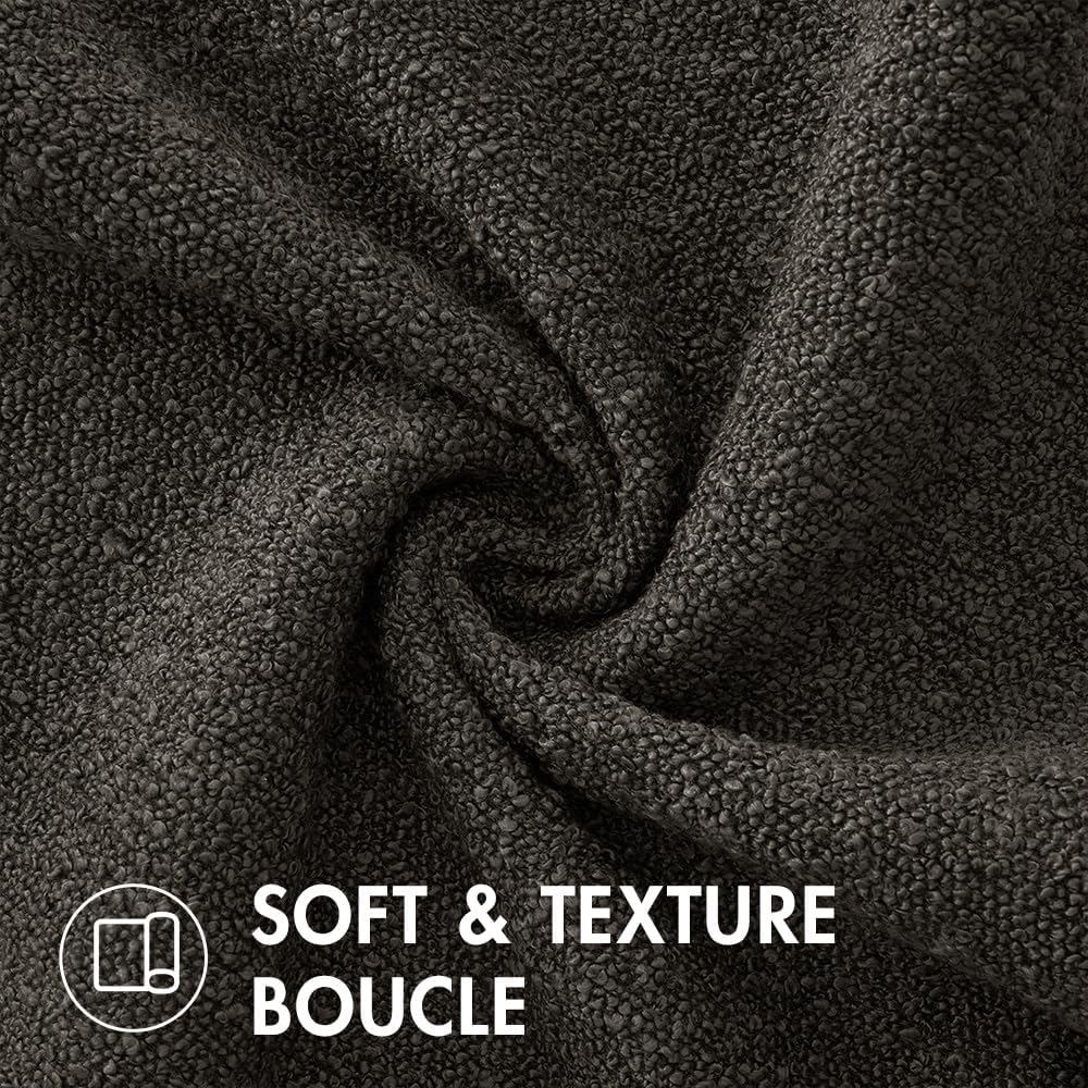 MIULEE 18x18 Inch Decorative Pillow Covers for Couch Bed Set of 2 Textured Boucle Neutral Winter Throw Pillows Dark Coffee Accent Solid Cushion Pillowcases Sofa Livingroom Home Decor