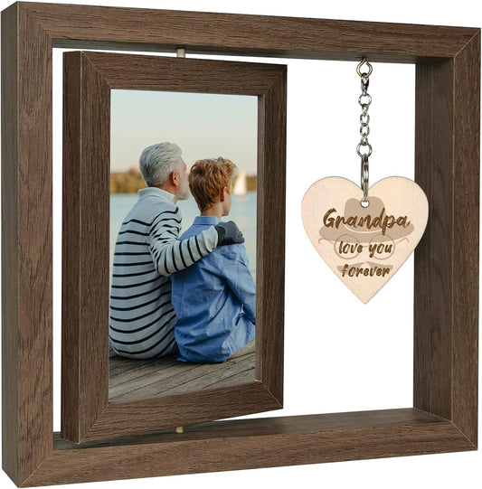 Grandpa Love You Forever Picture Frame Grandfather Birthday Father's Day Gifts from Grandchildren, Display Two 4x6